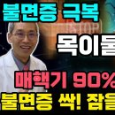 불면증 극복과 치료[3탄] 목이물감 가래 매핵기 들뜷고, 눈은 황반원공, 밤엔 불면증! 뇌 노화를막는 방법, 몸이 10년 젊어지는 이미지