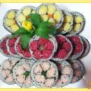 비트,당근,계란으로 만든 벚꽃김밥 이미지