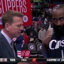 A sigh of relief - James Harden after winning first game 이미지