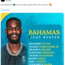 디안드레 에이튼, 버디 힐드, 에릭 고든이 포함된 바하마 국가대표팀 12인 로스터 이미지