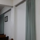 안산 상록수교회 천커텐 시공완료 홀딩도어(자바라)콤비롤스크린 암막롤스크린 버티칼 우드블라인드...