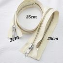 YKK 정품 메탈지퍼 아이보리 28cm 35cm 3cm 가방 파우치 점퍼용 오프화이트 2종지퍼 이미지