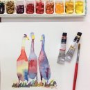 기초 수채화 기법부터 작품까지 이미지