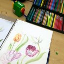 꽃그림 색연필화 이미지