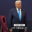 금190돈 무궁화 훈장과, 금관모형에 눈을 떼지 못하는 트럼프. 이미지