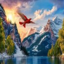 풍경이 있는 호수 이미지