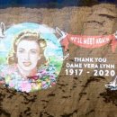 Portrait Of Dame Vera Lynn Projected Onto White Cliffs Of Dover 이미지