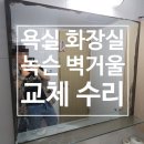 화서한신휴플러스 | 김포 사우동 화장실 녹슨 벽 거울 교체 테두리 검은 녹 싹 없애드린 후기