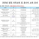 2025년 법정 의무교육 및 종사자 교육 안내 이미지