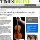 악기 경매 사상 최고가에 팔린, 과르네리 바이올린 이미지