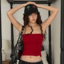탑브랜드 - 27140 | 네이키드서프클럽 채령 튜브탑 착용 후기, 레드로 완성한 여름 여행룩 바캉스룩