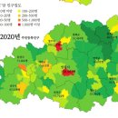 경북북부 시군 인구변화(1966, 2020) --- 귀촌시 참고 이미지