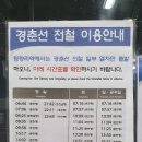 경춘선 시간표와 타는곳ㅡ청량리역출발 이미지