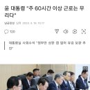 윤 대통령 "주 60시간 이상 근로는 무리다 이미지