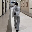 베스트 트레이닝 스튜디오(BTS) | 여성 후드티 봄코디 추천 26S/S 골스튜디오 페인트 로고 후디 멜란지 그레이 M 착용 후기