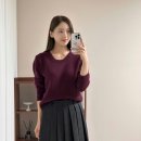 그레이룸 헤리티지 폴라 니트 타이앤벨트 가디건 라쿤 스쿱넥 니트