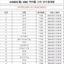 Re: [240805] MBC 추석특집 2024 아이돌 스타 선수권대회 녹화 참여 명단 안내 이미지