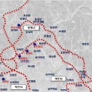 `기존 송전탑 경로`와 `76만5천 볼트 새 송전탑 예상경로` 이미지