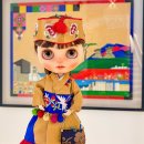 수노아장식 | 커스텀 블라이스 인형 한복, 설날 실크 한복 황금색 두루마기와 아얌, 돌띠