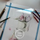 힐링 꽃과 식물 세밀화 이미지