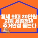 월세 최대 20만원 지원 세종청년 주거안정 돕는다 이미지