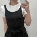 탑오피스 | 융블링 옆리본 랩 뷔스티에탑 블랙 후기 페미닌룩부터 오피스룩 레이어드나시