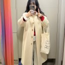버터색 코트 추천, JSNY 클래식 볼륨 울코트(JWCO2F906Y1) M 사이즈 후기, 코디 사진