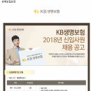 [KB생명보험] KB생명보험 2018년 신입사원 채용 공고(~2/5) 이미지