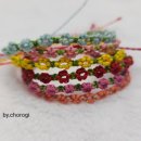 마크라메 만들기 기초과정 | 꽃팔찌 만들기 | 린하시타 0.7mm 왁스실로 만든 매듭 꽃팔찌