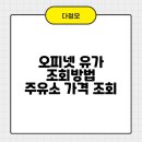 오피넷 유가 조회방법 주유소 가격 조회 차근차근 알아봐요