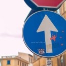 삼거리표지판 이미지