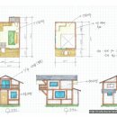 작은 오두막 드로잉 도면 이미지
