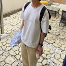 젠사이 ZENSAI 로고 절개 반팔 오버핏 티셔츠 화이트 후기