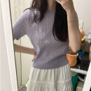 라이트퍼플 | 26년 넾다세일 스파오 썸머 케이블 반팔니트 라이트퍼플 후기