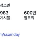 ⊹인스타 팔로워 600만 이미지