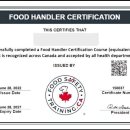 ＜필독＞ Food Handler &amp; Smart Serve 자격시험 안내! 이미지