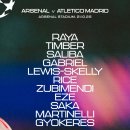 아스날 라인업 (vs 아틀레티코 마드리드) 이미지