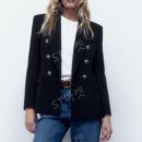 자라 금장 더블 버튼 재킷 zara 봄 가을 수트 슬림핏 정장 재킷 더 이미지