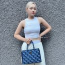 로사케이 진스 모노그램 토트백 Y2K 패션 데님가방으로 딱
