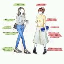 일본 여성이 그린 한국여자와 일본여자의 스타일 차이 이미지