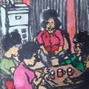 행복을 그리는 한국화 이미지