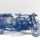 Shi Jindian - 와이어로 만든 오토바이와 자동차 이미지