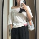 • 𝑆𝑎𝑣𝑖𝑒𝑟 사비에 ⊹ 코먼 오프숄더 티, 네이브 스트링 와이드팬츠 후기