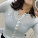 블루버튼 | CRANK 크랭크 시어 컬러 버튼 가디건 스카이블루, 여리여리핏 여름 시스루 가디건 추천