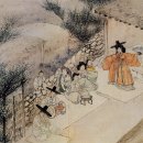 [옛 그림속 우리나무] 신윤복 ＜무녀신무(巫女神舞)＞ 속 자두나무 이미지