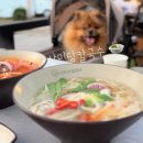 수원해물칼국수 | [산미당칼국수] 수원 광교산 애견동반 맛집 / 해물파전 얼큰 칼국수 통삼겹 바베큐