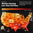 매핑됨: 미국 주별 노동력의 저임금 근로자 이미지