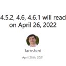 .NET Framework 4.5.2, 4.6, 4.6.1 will reach End of Support 이미지