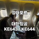 644 | 싱가포르 대한항공 KE643 KE644 탑승 특별기내식 영화 눕코노미 후기