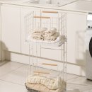 문턱바구 | 튼튼한 빨래바구니 이동식 2단 바퀴 옵션 꿀 살림템